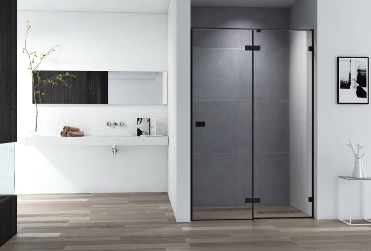 Душевая дверь Cezares Bellagio BELLAGIO-B-12-120-C-NERO профиль черный матовый, стекло прозрачное, 120x196.8