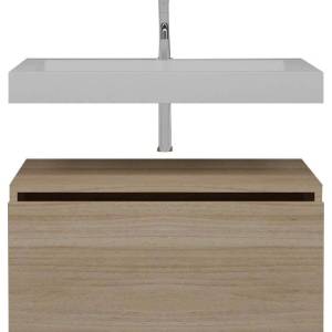 Тумба с раковиной Armadi Art Flat 80 подвесная, light oak