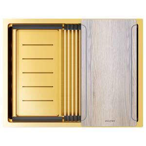 Мойка кухонная Paulmark Next-Multi Sink 58 Uni PM785845-BG Брашированное Золото, 58x45