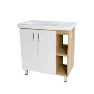 Тумба с раковиной Bellezza Рона 80 с полками, R Белый