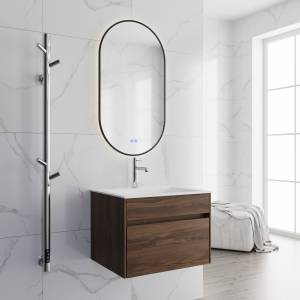 Тумба с раковиной Vincea Chiara 600 1 выкатной ящик, C.Oak, раковина белая