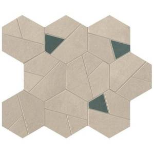 Мозаика Atlas Concorde Boost Pro A0QO Cream Mosaico Hex Blue 25x28.5
