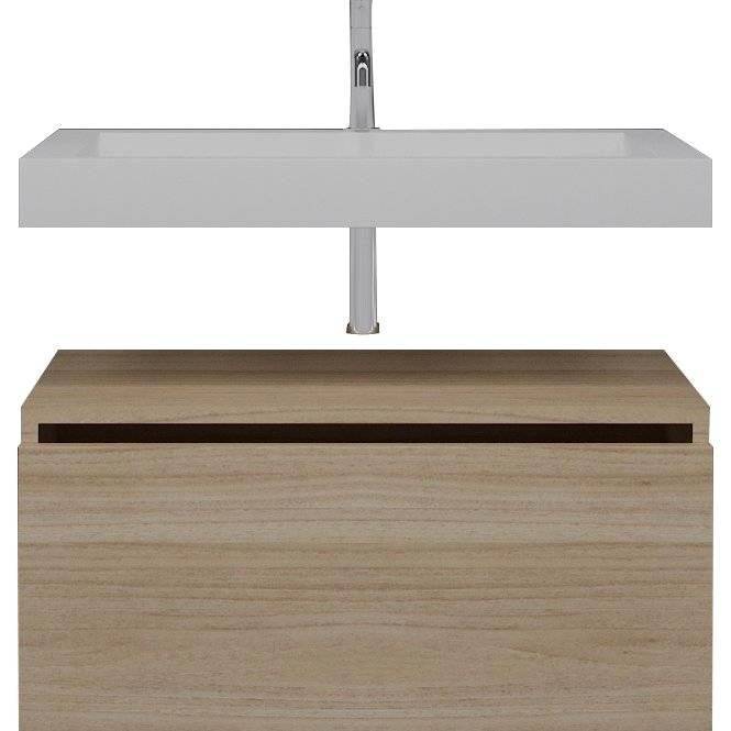 Тумба с раковиной Armadi Art Flat 80 подвесная, light oak