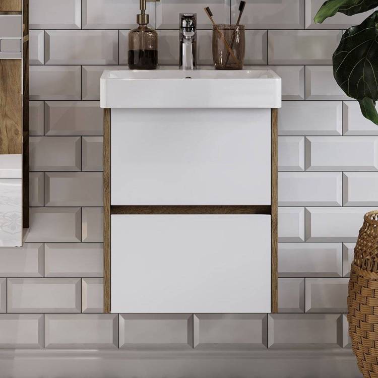 Тумба с раковиной AQUATON Сканди 45 дуб рустикальный