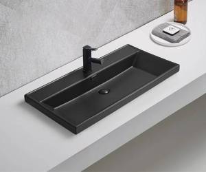 Раковина Gid Integrado Bm5580s 72206 черная матовая, 81x46.5x15