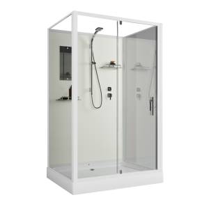 Душевая кабина Niagara Standart ST100/80/15Q/BK профиль белый, стекло прозрачное, 100x80x200