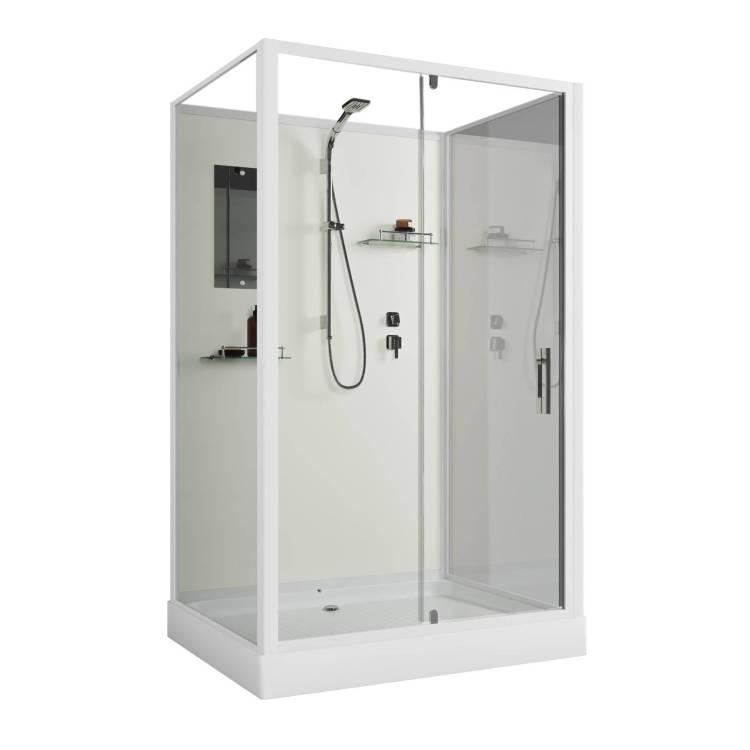 Душевая кабина Niagara Standart ST100/80/15Q/BK профиль белый, стекло прозрачное, 100x80x200