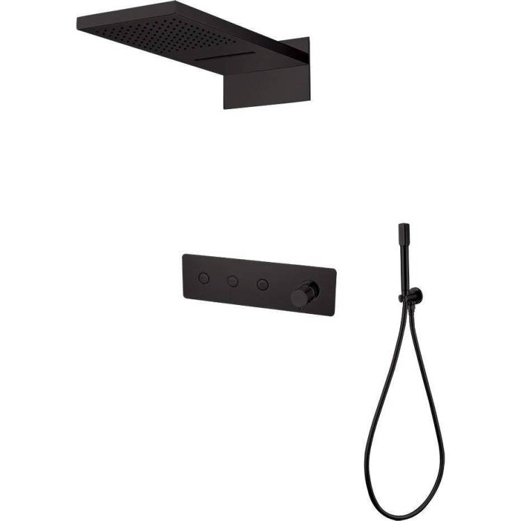 Душевой комплект Boheme Fusion 130-B черный, с внутренней частью