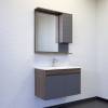 Зеркало-шкаф Comforty Кемер-75 00-00014147 с подсветкой, антрацит/дуб темно-коричневыq фото 3
