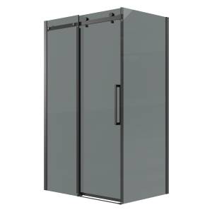Душевой уголок Grossman Classic 120.K33.04.1010.21.10 профиль черный матовый, стекло тонированое, 100x100x195