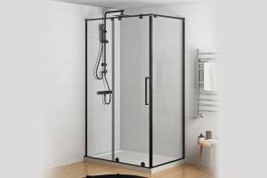 Душевой уголок Royal Bath Bern BERN-S RB9100-T-BL профиль черный, стекло прозрачное, 100x90x195