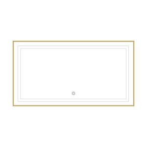 Зеркало Fixsen FX-2100G с LED подсветкой, золото-сатин, 100x80 см