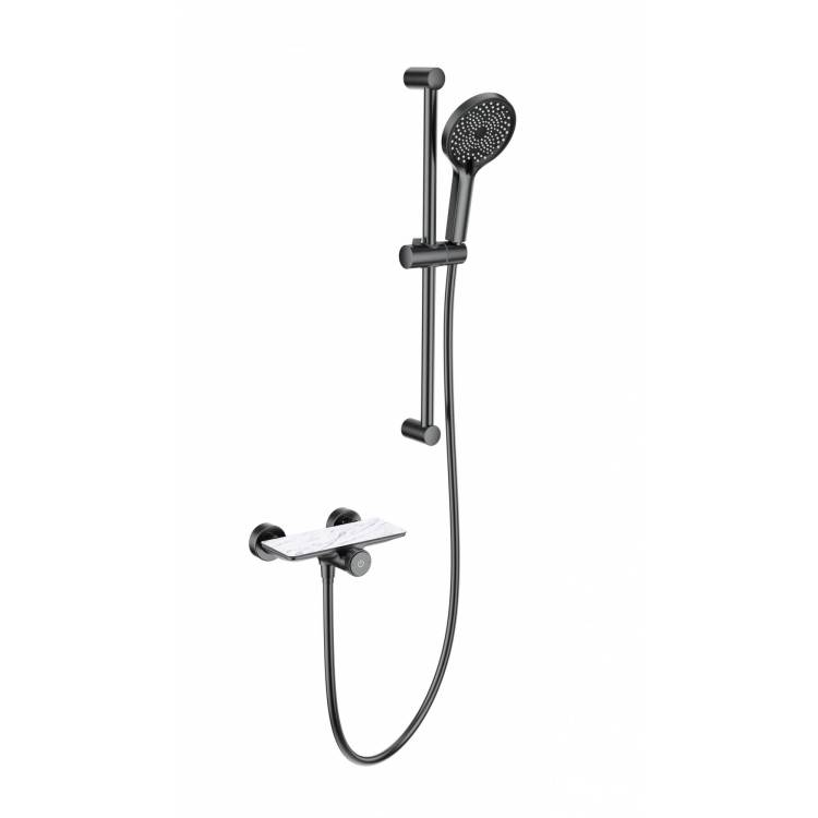 Смеситель для душа Wonzon & Woghand WW-B2052-A-BGG с душевым гарнитуром, темный графит