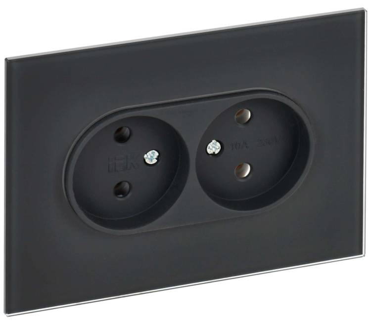 Розетка 2-местная IEK Skandy SK-R20-10-K53 графит