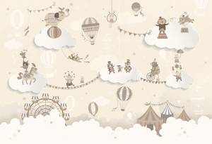 Бесшовные Eco обои Ortograf Little friends 34407 Облачный цирк 2 Гладь ОЕ-Р2