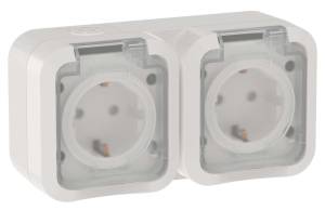 Розетка 2-местная IEK Tors TS-R26-16-55-G-K01 белый