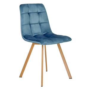 Набор из 4 стульев Bradex Home Easy FR 0734K темно-бирюзовый с ножками под дерево