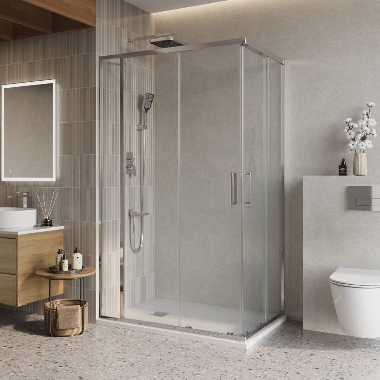Душевой уголок BelBagno LUCE-AH-21-105/80-C-Cr профиль хром, стекло прозрачное, 105x80x195
