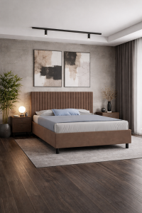 Кровать двуспальная Мелодия сна Леона 00-00312672 Корица 180х200