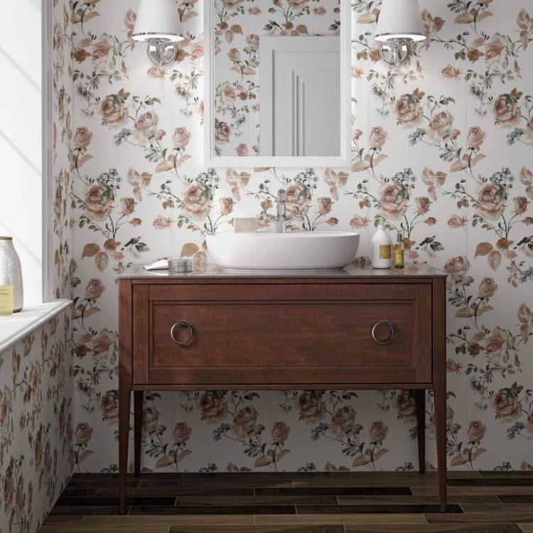 Тумба с раковиной Kerama Marazzi Plaza орех, тумба PL.CN.120.1+1\NUT.M + рак. PLR.wb.60