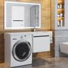 Тумба под раковину Uperwood Magenta 5930205163 под стиральную машину, подвесная, выдвижной ящик, белая, графит, 50 см фото 6