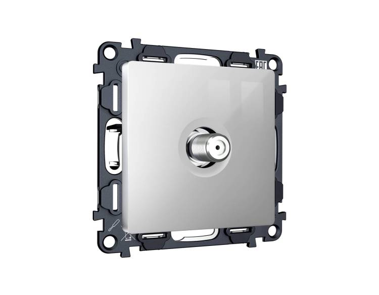 Комплект механизма TV розетки SAT Ambrella Volt MA MA413050 серебро глянец