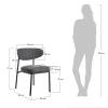 Стул Bradex Home Lucas 2 FR 1019 серый шенилл с черными ножками фото 9