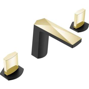 Смеситель для раковины Boheme Venturo 150-BG-ICE черный, золото