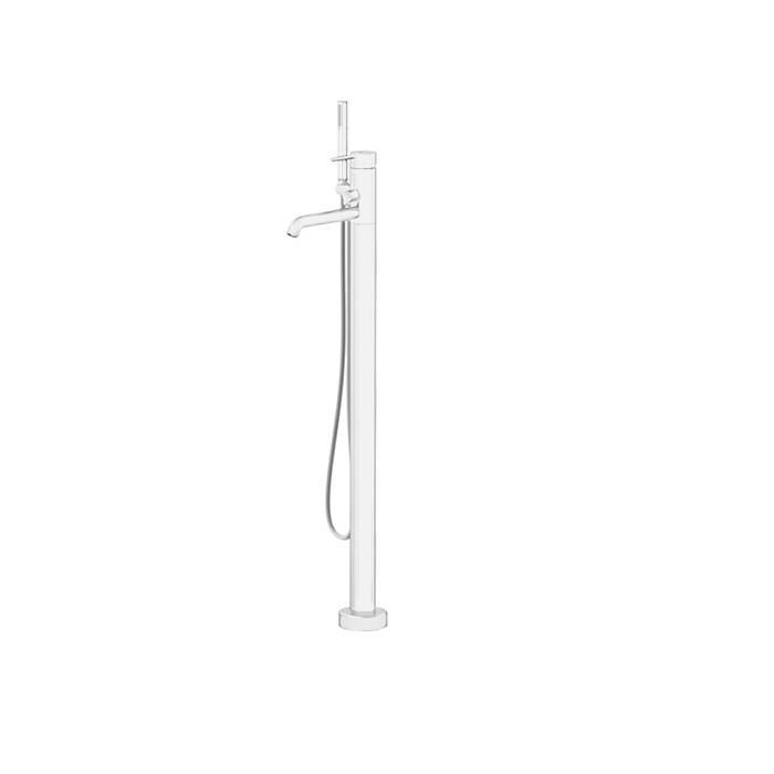 Смеситель для ванны Gattoni Circle two 9108/91BO напольный, с встроенной частью, Bianco Opaco
