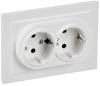 Розетка 2-местная с заземлением и шторками IEK Brite BR-R24-16-K91-F арктический белый