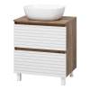 Тумба с раковиной Brevita Dakota - 60 Дуб Гала, Белый 62x60x48