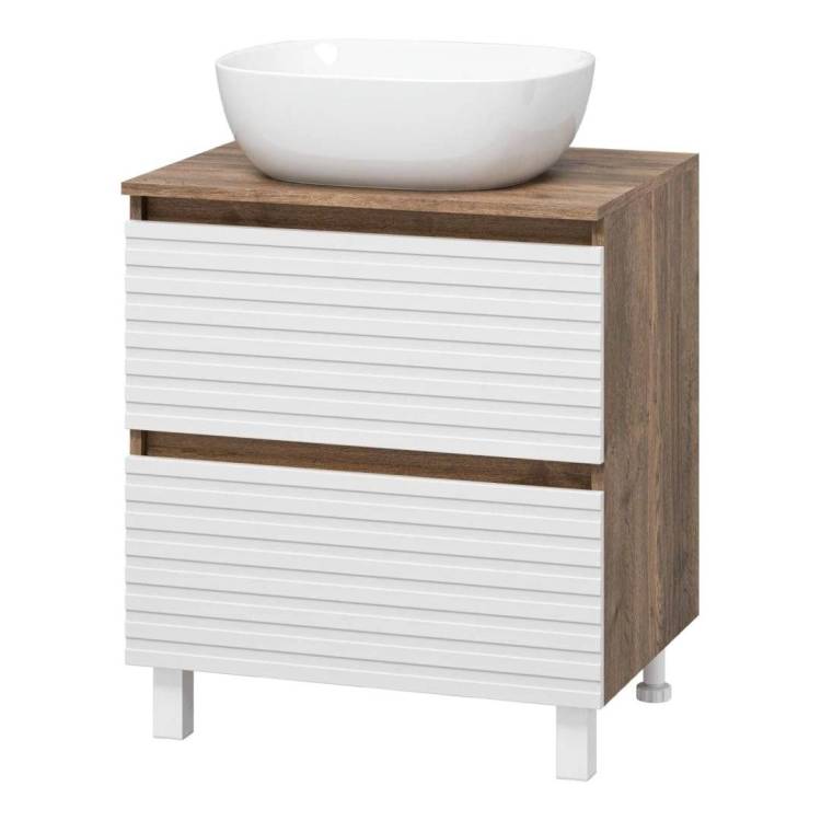 Тумба с раковиной Brevita Dakota - 60 Дуб Гала, Белый 62x60x48