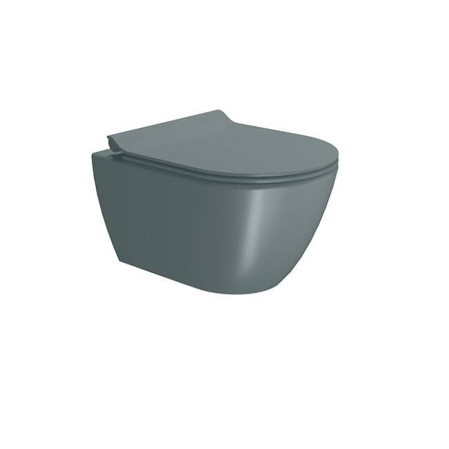 Чаша для подвесного унитаза GSI Pura 881604 безободковая, агава матовый