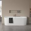 Акриловая ванна Vincea VBT-703-1800 180x80, щелевой перелив, слив белый, белая фото 3