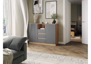 Комод Woodville Маллоу-2 563536 дуб вотан/графит софт
