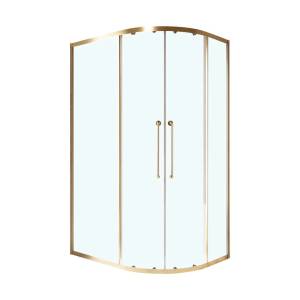 Душевой уголок Cezares RELAX-304-RH-2-120/90-C-BORO профиль брашированное золото, стекло прозрачное, 120x90x200