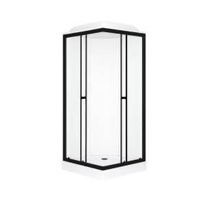 Душевая кабина Royal Bath HP RB80HP1-T-BL профиль черный, стекло прозрачное, 80x80x217