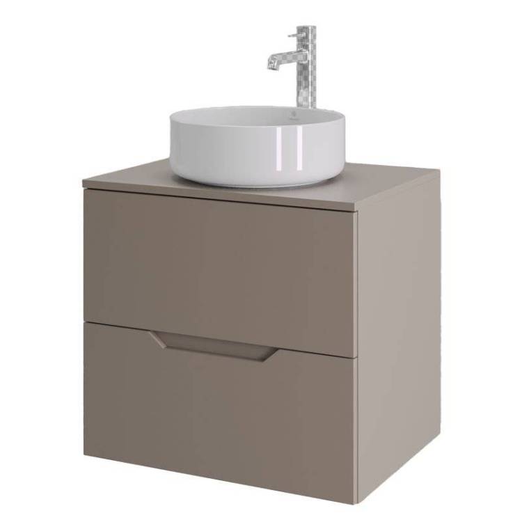 Тумба с раковиной Orange Line Li-60TuLMDF+B09-360W латте матовый, 60 см