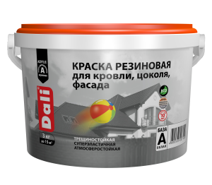 Краска резиновая трещиностойкая Dali красная 3 кг