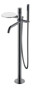 Смеситель для ванны Boheme Stick 129-SGM напольный, Shine Gun Metal с ручкой Dimond