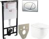 Комплект  Унитаз подвесной BelBagno Senso-R BB017CHR с крышкой + Система инсталляции AlcaPlast AM101/1120-4:1RS M71-001