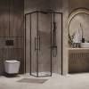 Душевой уголок Niagara Nova NG-6828-34BLACK профиль черный матовый, стекло прозрачное, 80x80x195 фото 2