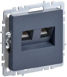 Розетка компьютерная RJ45 2-местная IEK Brite BR-K20-2-K35 маренго