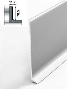 Напольный плинтус Bonkeel Prof AL80 Серебро 2500x78.5x11.2