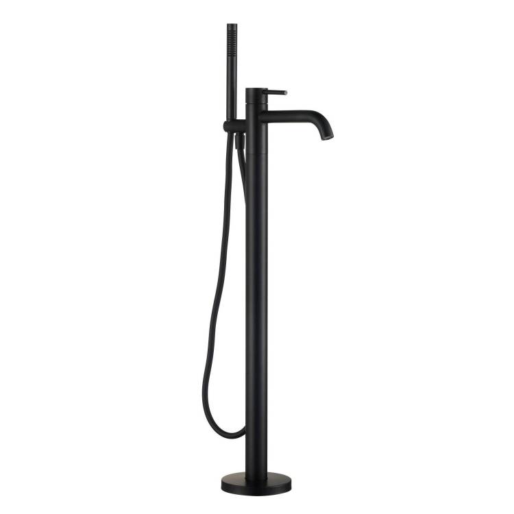 Смеситель для ванны AQUAme Siena AQM6218MB напольный, черный матовый