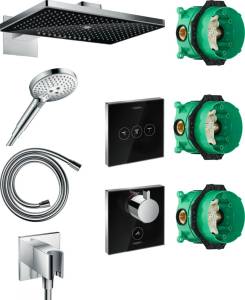 Душевой комплект Hansgrohe Rainmaker Select 460 (3 jet) 24007600 + 26530000 + 26486000 + 28276000 + 15735600 + 15736600