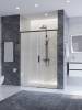 Душевая дверь в нишу Cezares PLANE-BF-1-140-C-GM профиль оружейная сталь, стекло прозрачное, 140x195 фото 3