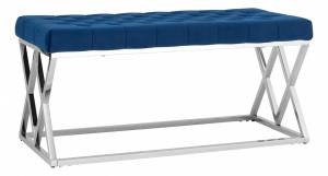 Банкетка Stool Group Инсигния BENCH-011 вельвет синий, сталь серебро 99x45.5