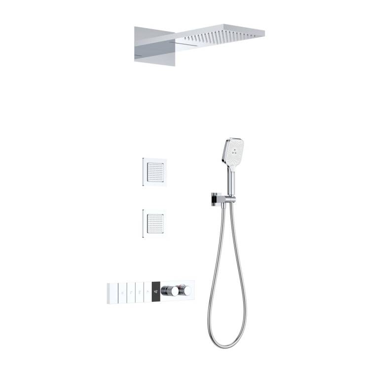 Душевой комплект Wonzon & Woghand WW-D4538-A-CR хром, с термостатом