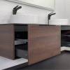 Тумба с раковиной Comforty Портленд-150 00-00013687CF дуб шоколадно-коричневый со столешницей под мрамор Калакатта Блэк c раковинами Comforty 9110 фото 4